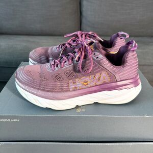 Hoka One One Bondi 6 Purple Athletic Running Shoes 1019270 ADGJ Women's Size 8.5